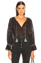 Ulla Johnson Ritsa Top In Black,geometric Print