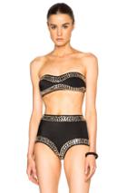 Norma Kamali All Over Stud Sunglass Bra Bikini Top In Black