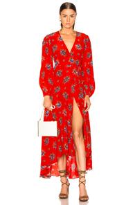 Ganni Kochhar Dress In Red,floral