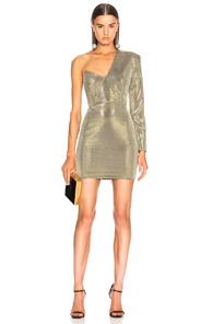 Michelle Mason One Sleeve Dress In Metallics