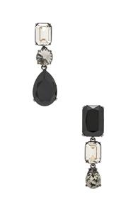 Oscar De La Renta Bold Crystal Earrings In Metallics