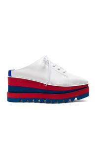 Stella Mccartney Platform Wedge Oxford Mules In White
