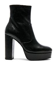 Elysewalker Los Angeles Snakeskin Platform Booties In Black,animal Print