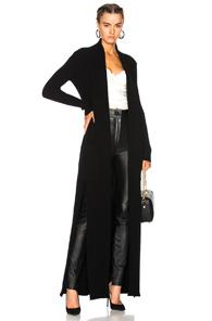 Balmain Long Wool Cardigan In Black