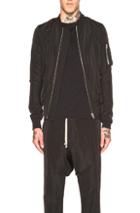 Rick Owens Raglan Bomber In Black