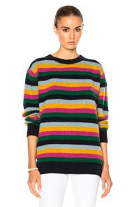 The Elder Statesman Fwrd Exclusive Inch Stripe Sweater In Blue,stripes
