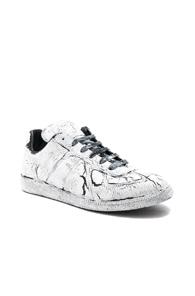 Maison Margiela Crumbled Leather Replica Sneakers In White