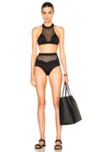 Cushnie Et Ochs Nylon Mesh Combo Swimsuit In Black