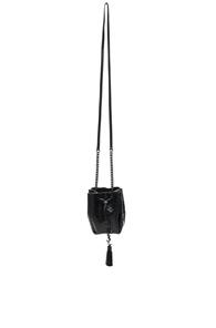 Saint Laurent Small Monogram Embossed Python Bourse Bag In Black,animal Print