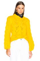 Ganni Julliard Mohair Sweater In Yellow