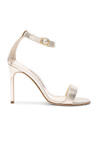 Manolo Blahnik Leather Chaos 105 Heels In Metallic Gold