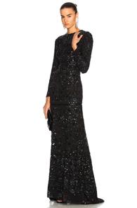 Needle & Thread Midnight Lace Gown In Black