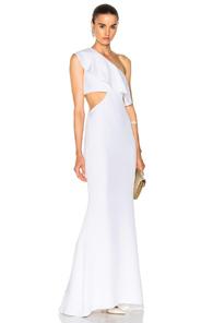 Cushnie Et Ochs Crepe Gown With Sash Detail In White