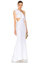 Cushnie Et Ochs Crepe Gown With Sash Detail In White