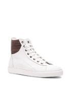 Raf Simons Leather Lace Up Eyelets Sneakers In White