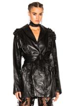 Rodarte Ruffle Leather Wrap Jacket In Black