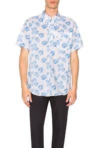 Engineered Garments Pop Over Bd Shirt In Blue,floral,white