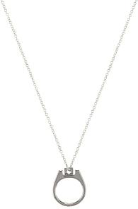 Raf Simons Can Tab Necklace In Metallic