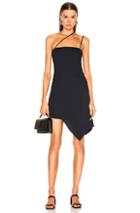 Michelle Mason For Fwrd Asymmetrical Strap Dress In Black