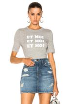 Frame Denim Fitted Ringer Crew Tee In Gray