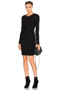T By Alexander Wang Front Drape Dress In Black