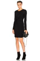 T By Alexander Wang Front Drape Dress In Black