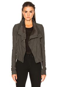 Rick Owens Blister Leather Classic Biker Jacket In Brown
