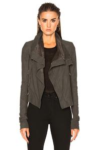 Rick Owens Blister Leather Classic Biker Jacket In Brown