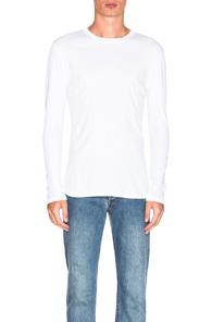 Helmut Lang Jersey Long Sleeve Tee In White