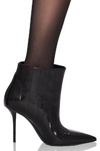 Saint Laurent Eel Leather Pierre Stiletto Ankle Boots In Black