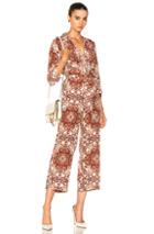 L'agence Delia Jumpsuit In Abstract,neutrals,red