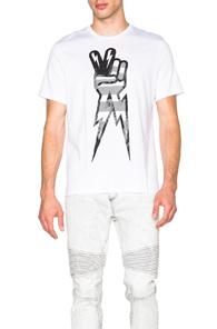 Neil Barrett Peace Bolt Tee In White