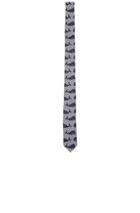 Thom Browne Whale Houndstooth Tie In Blue,animal Print,checkered & Plaid