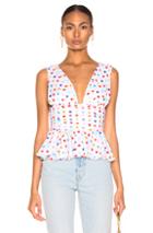 Caroline Constas Paros Top In Polka Dots,white