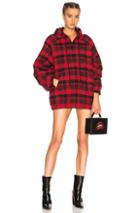 Adaptation Plaid Popover Top In Checkered & Plaid,red