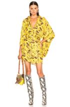 R13 Hawaiian Kimono Dress In Tropical,yellow