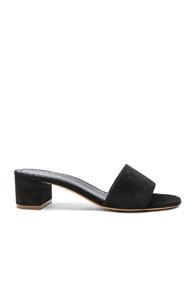 Mansur Gavriel Suede Single Strap Heels In Black