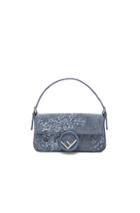 Fendi Embroidered Baguette In Blue