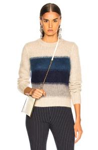 Rag & Bone Holland Crop Crew In Blue,gray,stripes,white