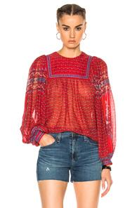 Ulla Johnson Minou Top In Abstract,red
