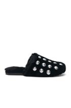 Alexander Wang Amelia Lamb Shearling Slides In Black
