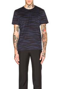 Burberry Prorsum Zebra Print Tee In Blue,animal Print