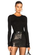 T By Alexander Wang Wash & Go Long Sleeve Rib Top In Black