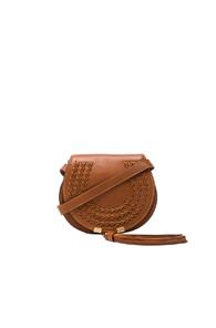 Chloe Small Leather Braid Marcie Satchel In Brown