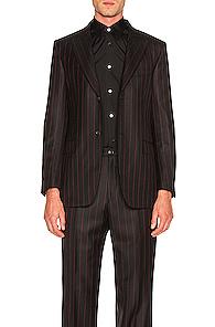 Cobra Sc Peak Lapel Blazer In Black,stripes