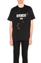 Givenchy Destroyed Logo Tee In Black
