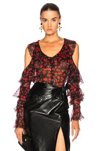 Raquel Diniz Andrea Top In Black,floral,red
