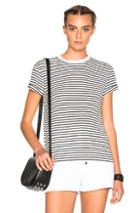 T By Alexander Wang Crewneck Logo Tee In White,stripes