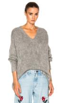 Frankie Varsity Oversized V Neck Sweater In Gray