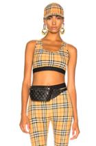 Burberry Dalby Bra Top In Neutral,plaid